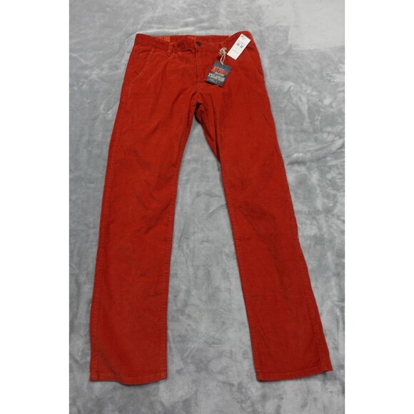 Dockers Mens 32x32 Red Slim Corduroy Leg Tapered Pants NEW - Picture 1 of 8
